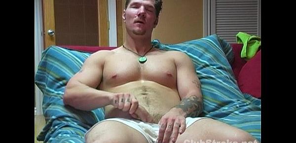  Tattooed Straight Guy Theo Masturbating